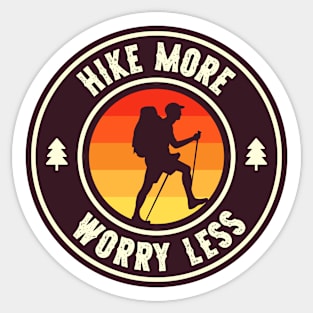 Hike More Worry Less Mountain Trails Hiking Sticker